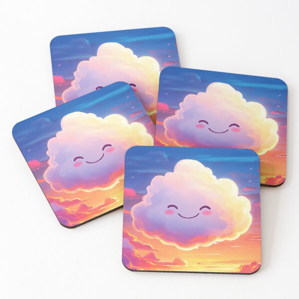 Item preview, Cartoon Funny Colorful Smiling Cloud at Sunset - Funny Children design designed and sold by TheArtistOf2022.
