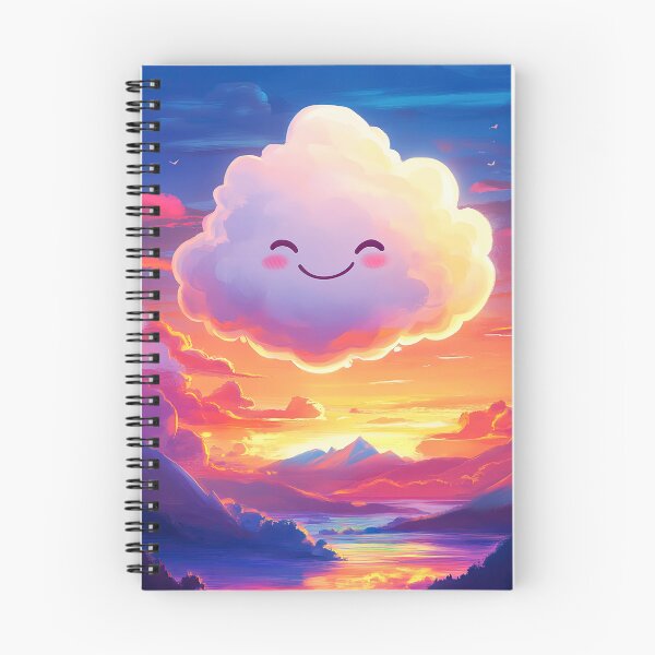 Item preview, Cartoon Funny Colorful Smiling Cloud at Sunset - Funny Children design designed and sold by TheArtistOf2022.