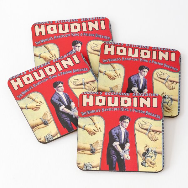 Item preview, Vintage Houdini Magic escapist poster art designed and sold by Vintage Designs +.