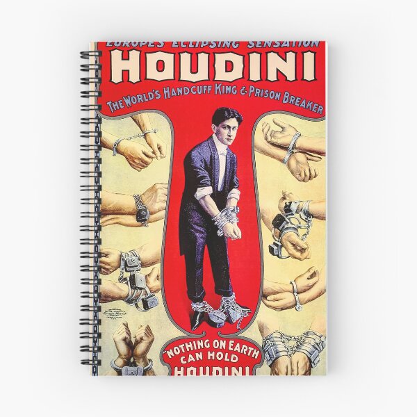 Item preview, Vintage Houdini Magic escapist poster art designed and sold by Vintage Designs +.