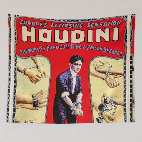 Item preview, Vintage Houdini Magic escapist poster art designed and sold by Vintage Designs +.