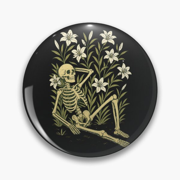 Item preview, Skeleton Resting in a Garden of White Lilies – Floral Gothic Aesthetic designed and sold by ColorSplash123.
