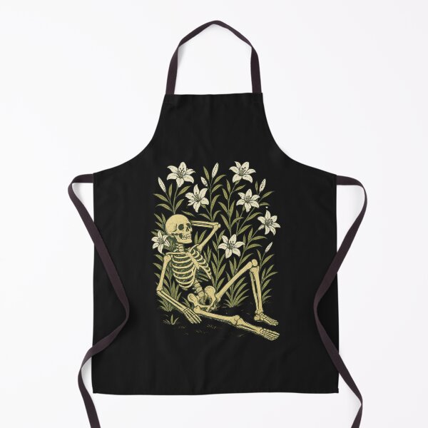 Item preview, Skeleton Resting in a Garden of White Lilies – Floral Gothic Aesthetic designed and sold by ColorSplash123.