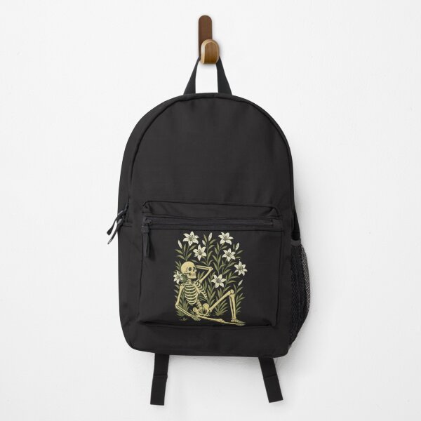 Item preview, Skeleton Resting in a Garden of White Lilies – Floral Gothic Aesthetic designed and sold by ColorSplash123.