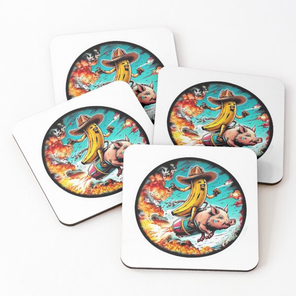 Item preview, Banana Cowboy Riding a Rocket-Pig – Viral Drop 2025 designed and sold by Imaginarium of Chaos falcon88 .