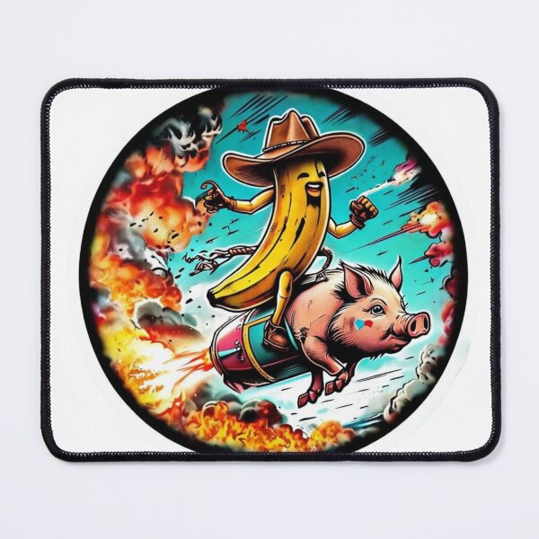Item preview, Banana Cowboy Riding a Rocket-Pig – Viral Drop 2025 designed and sold by Imaginarium of Chaos falcon88 .