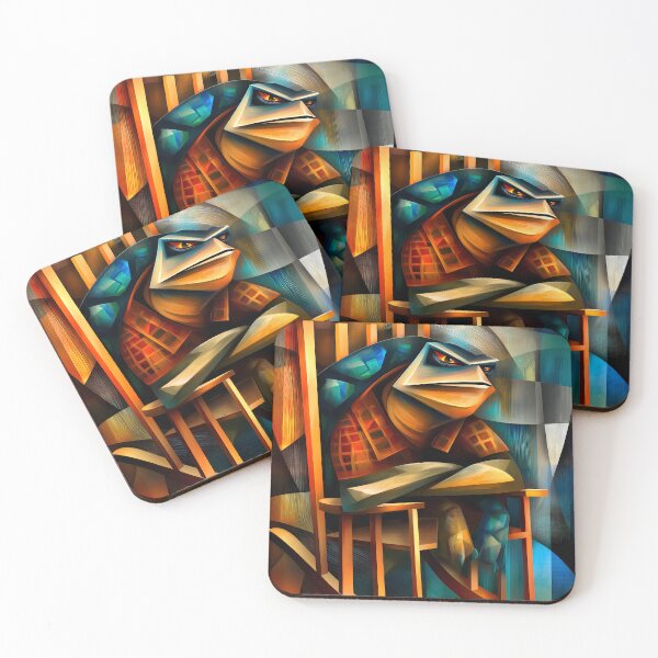 Item preview, Charming Turtle – Cubist Curmudgeon in a Rocking Chair designed and sold by Moisky Art.