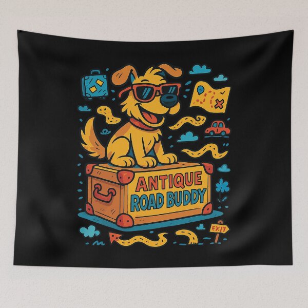 Item preview, Antiquing Road Buddy Hund Abenteuer designed and sold by LuminOrb.