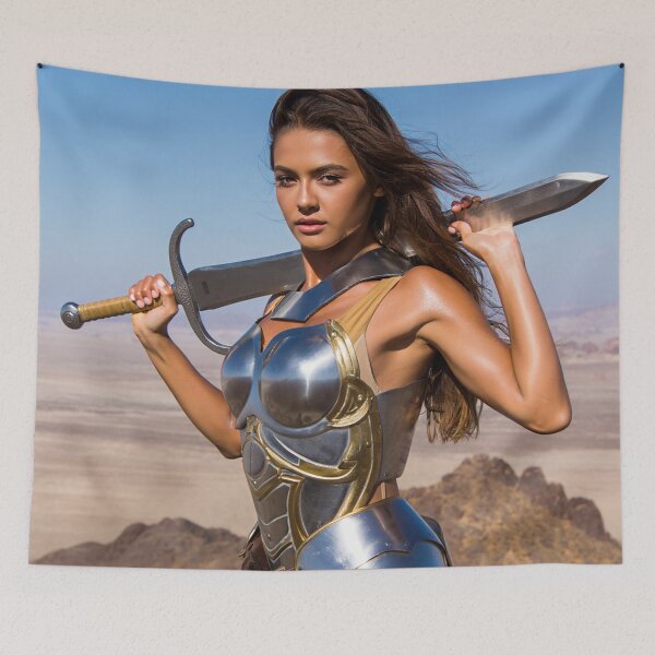 Item preview,  Medieval Fantasy Swords woman warrior classic elegant fantasy illustration art designed and sold by Vintage Designs +.