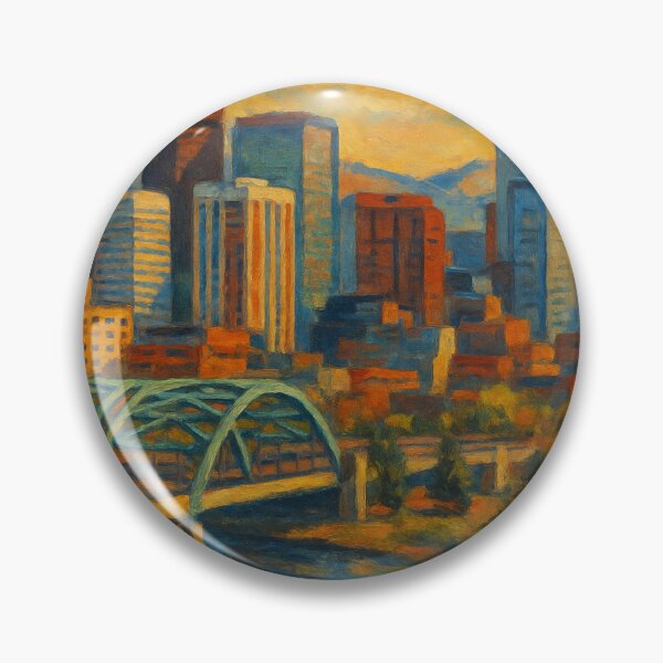 Artikelvorschau, Skyline von Denver und South Platte River bei Sonnenuntergang entworfen und verkauft von Aryabek.