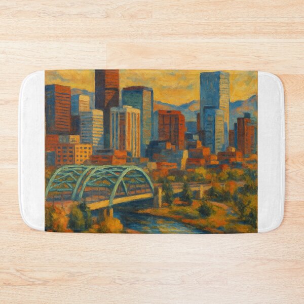 Item preview, Denver Skyline and South Platte River at Sunset designed and sold by Aryabek.