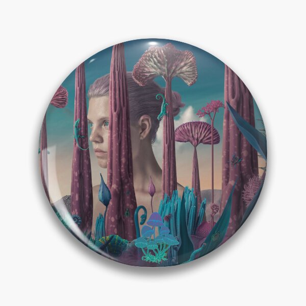 Item preview, "Garden of Thoughts – Surreal Portrait in Alien Forest" designed and sold by MadeByKriss.
