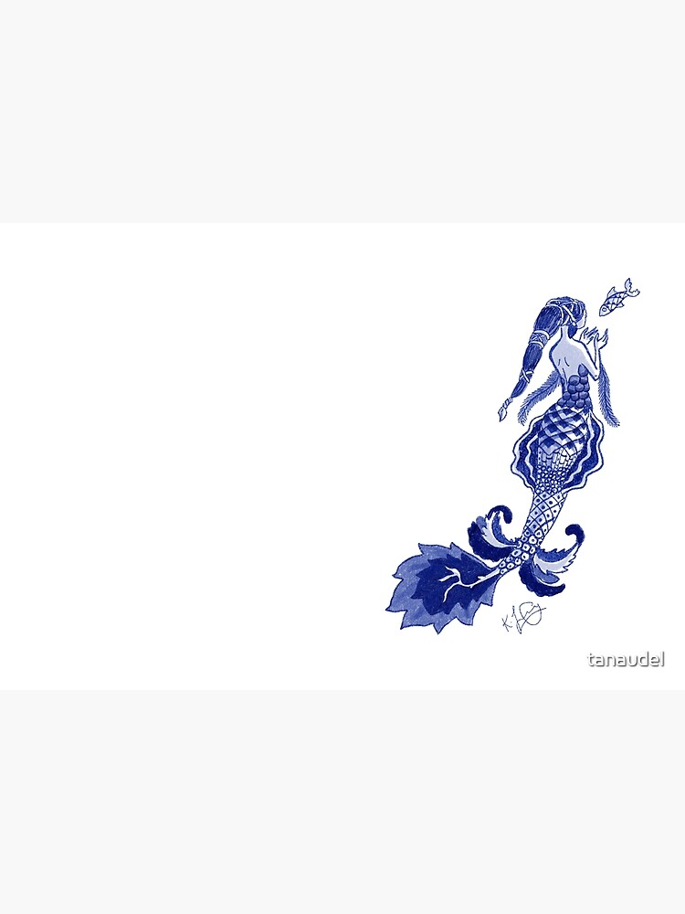 Thumbnail 3 of 3, Journal, Blue Willow Pattern Mermaid designed and sold by tanaudel.