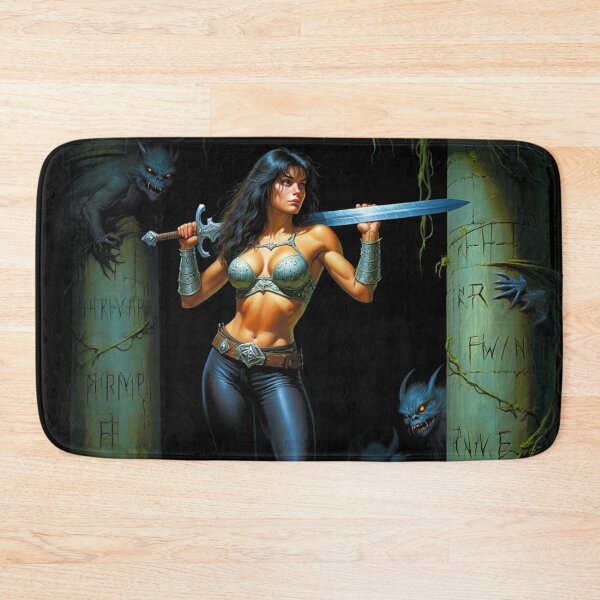 Item preview, Medieval Fantasy Swords woman warrior classic elegant fantasy illustration art designed and sold by Vintage Designs +.