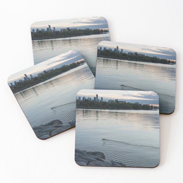 Item preview, Toronto Wildlife Serendipity - Morning Skyline and a Swimming Beaver designed and sold by Georgia Mizuleva.