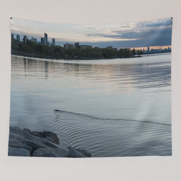 Item preview, Toronto Wildlife Serendipity - Morning Skyline and a Swimming Beaver designed and sold by Georgia Mizuleva.