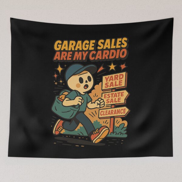 Item preview, Garage Sales Are My Cardio Flea Market Antiques designed and sold by LuminOrb.