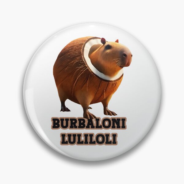Item preview, Burbaloni Luliloli with name text Capibarello Cocossini Brainrot Meme designed and sold by EmeraldeaArt.