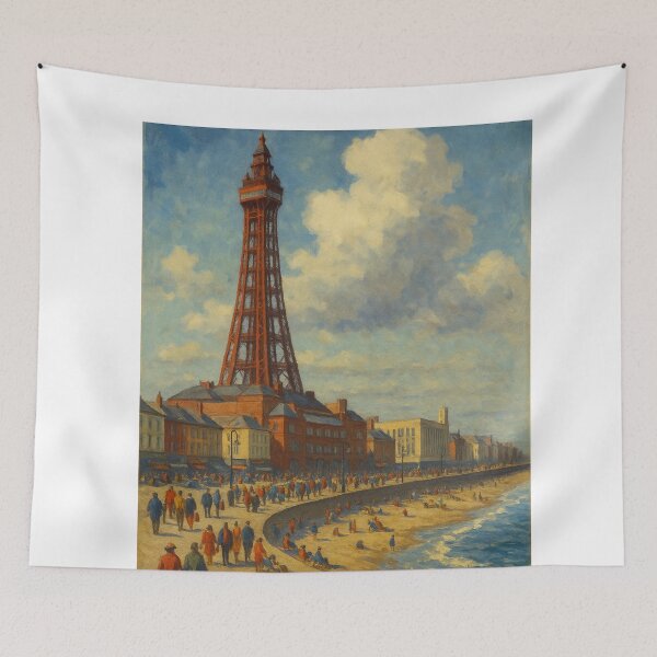Item preview, Classic Blackpool Beach and Tower View designed and sold by Aryabek.