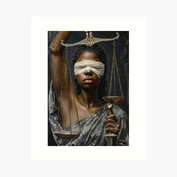 Item preview, Lady Justice Art, Black Wall Art, African Portrait | Black Art Print | Lawyer Office Decor designed and sold by Liliboo1.