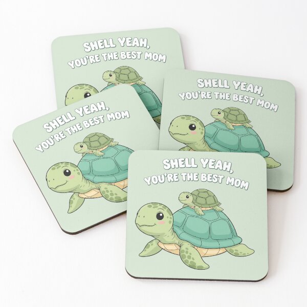 Item preview, Cute Turtle Mom Sticker – "Shell Yeah, You’re the Best Mom" Minimal Pastel Design designed and sold by ChubbyGoong.