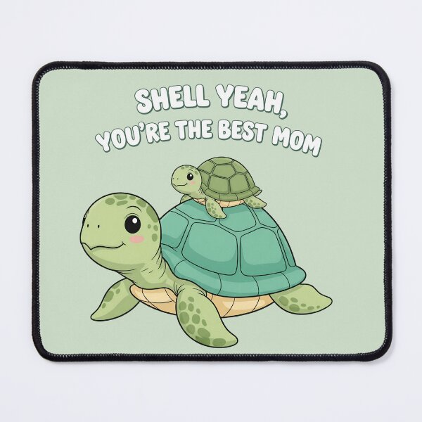 Item preview, Cute Turtle Mom Sticker – "Shell Yeah, You’re the Best Mom" Minimal Pastel Design designed and sold by ChubbyGoong.