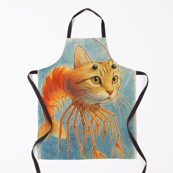 Item preview, Trippi Troppi the Psychedelic Shrimp Cat Aquarelle Lineart designed and sold by EmeraldeaArt.