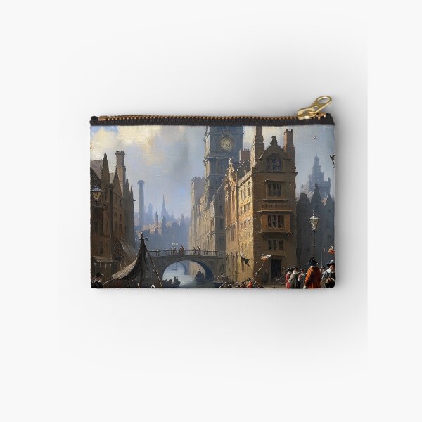 Item preview, Medieval Italy city streets painting art designed and sold by Vintage Designs +.
