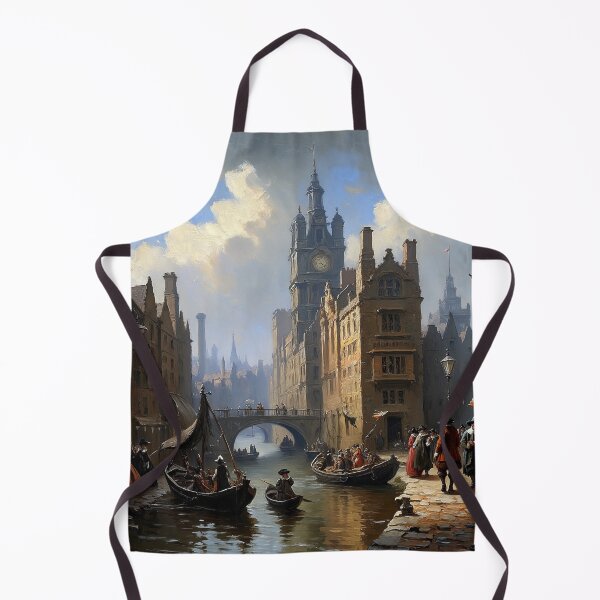 Item preview, Medieval Italy city streets painting art designed and sold by Vintage Designs +.