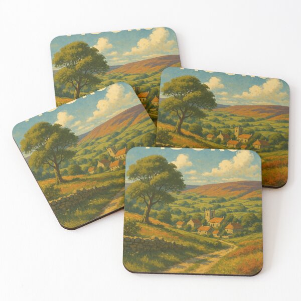 Item preview, North York Moors Stone Path and Hillside Village designed and sold by Aryabek.