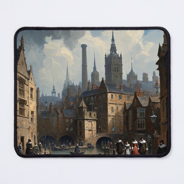 Item preview, Medieval Italy city streets painting art designed and sold by Vintage Designs +.