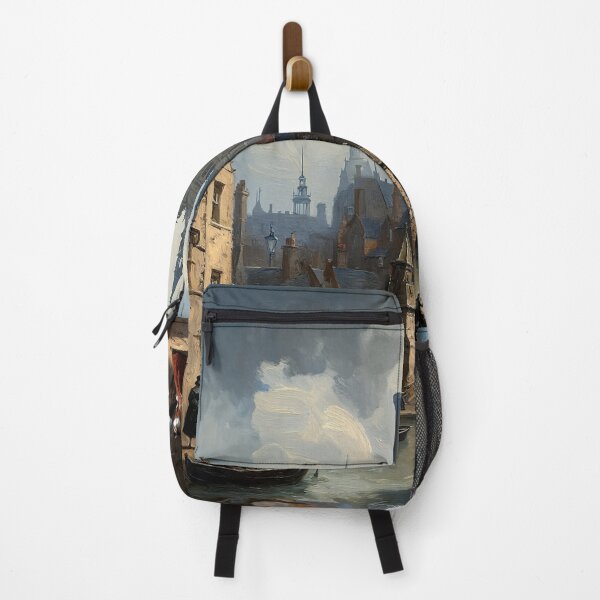 Item preview, Medieval Italy city streets painting art designed and sold by Vintage Designs +.
