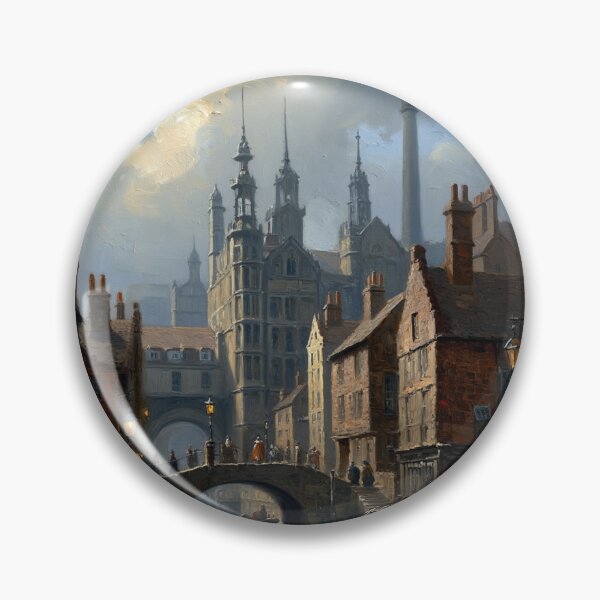Item preview, Medieval Italy city streets painting art designed and sold by Vintage Designs +.
