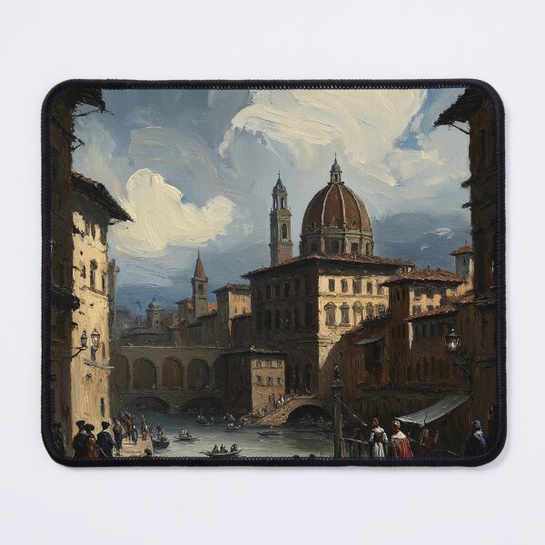 Item preview, Medieval Italy city streets painting art designed and sold by Vintage Designs +.