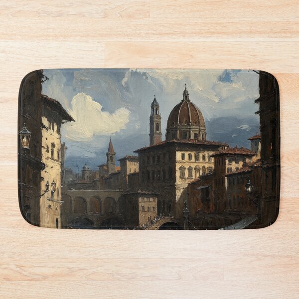 Item preview, Medieval Italy city streets painting art designed and sold by Vintage Designs +.