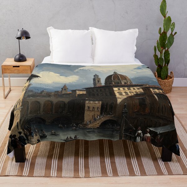 Item preview, Medieval Italy city streets painting art designed and sold by Vintage Designs +.