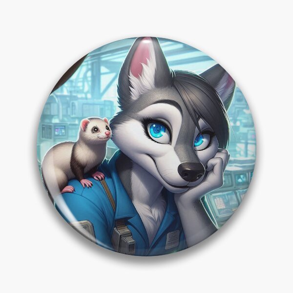 Item preview, Space Wolf and Her Ferret Companion designed and sold by nikkolaus.