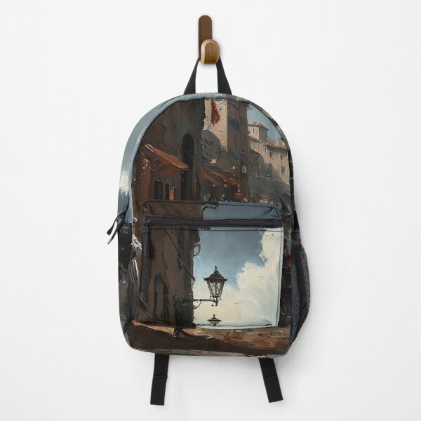Item preview, Medieval Italy city streets painting art designed and sold by Vintage Designs +.