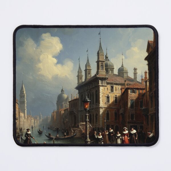 Item preview, Medieval Italy city streets painting art designed and sold by Vintage Designs +.