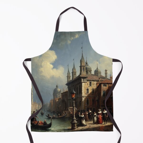 Item preview, Medieval Italy city streets painting art designed and sold by Vintage Designs +.