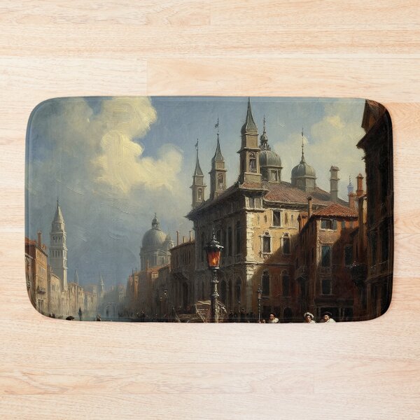 Item preview, Medieval Italy city streets painting art designed and sold by Vintage Designs +.