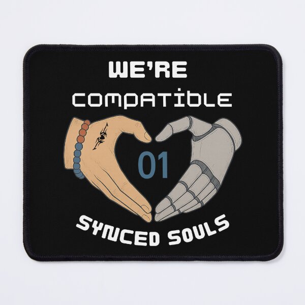 Item preview, We're Compatible Synced Souls Hoodie | Human Robot Heart Design Sweatshirt designed and sold by TopTrendSpotter.