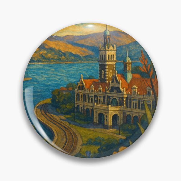 Item preview, Dunedin Railway Station and Otago Harbour View designed and sold by Aryabek.