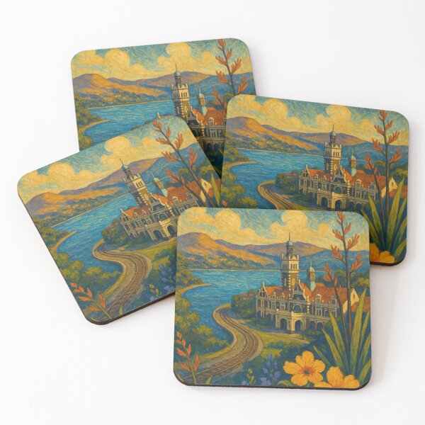 Item preview, Dunedin Railway Station and Otago Harbour View designed and sold by Aryabek.