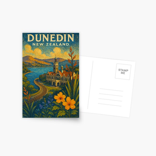 Item preview, Dunedin Railway Station and Otago Harbour View designed and sold by Aryabek.