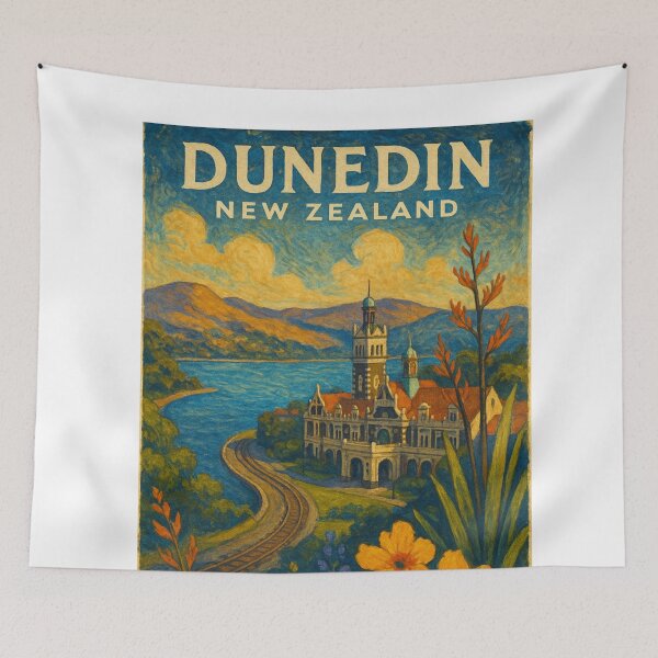 Item preview, Dunedin Railway Station and Otago Harbour View designed and sold by Aryabek.