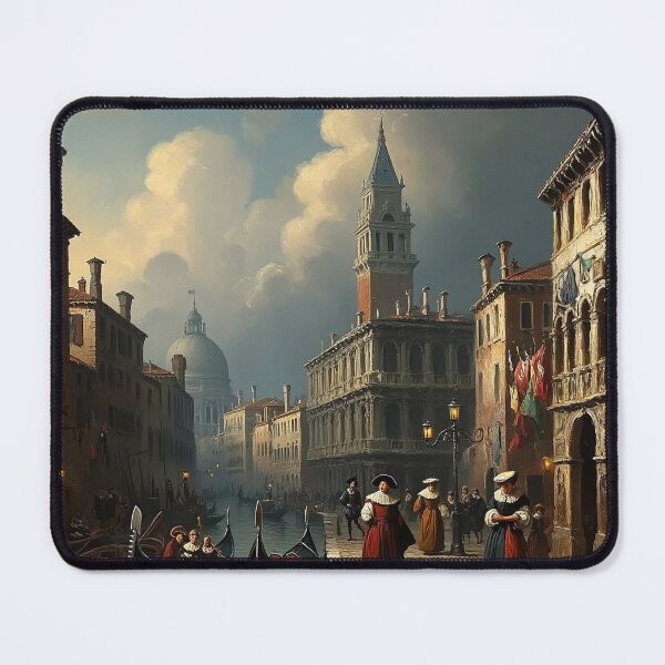 Item preview, Medieval Italy city streets painting art designed and sold by Vintage Designs +.