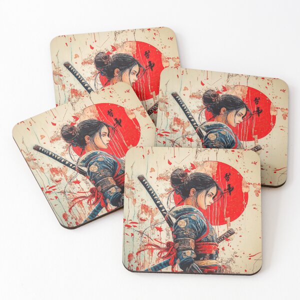 Item preview, Anime samurai female warrior portrait art designed and sold by TheArtistOf2022.