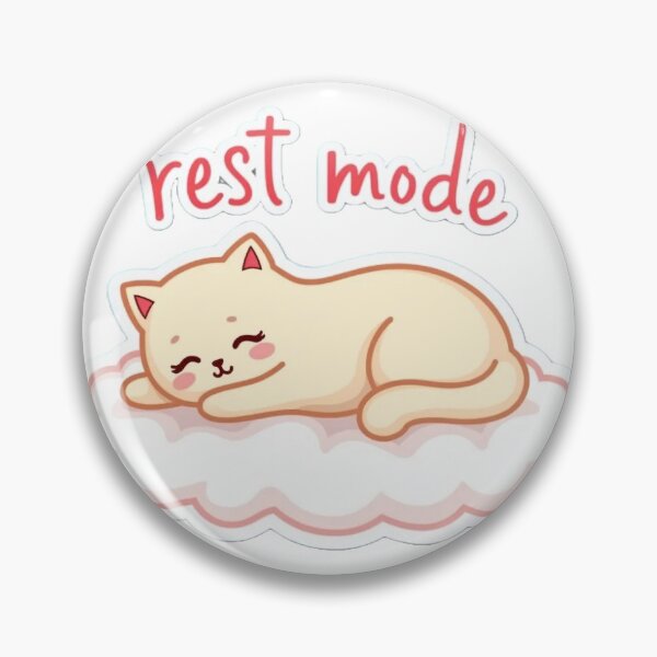 Item preview, Rest Mode Cat Sticker – Cream Cat on Cloud with Pink Outline designed and sold by Gscode.