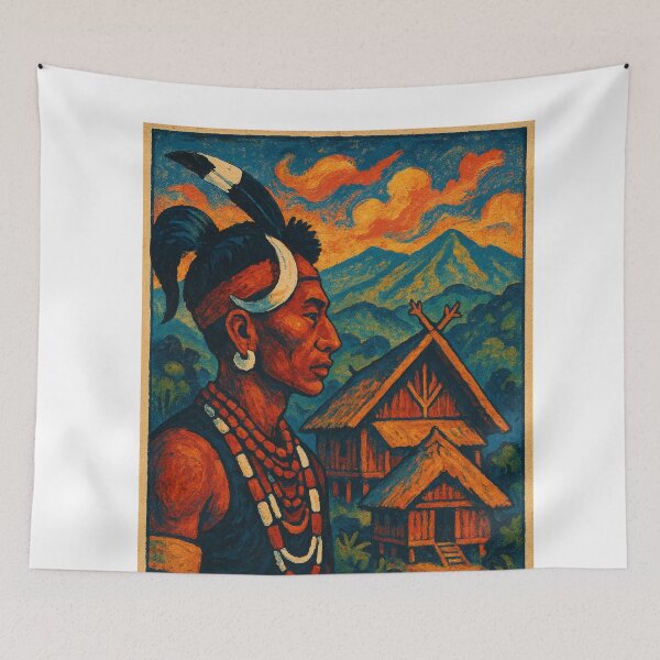 Item preview, Nagaland Warrior and Traditional Bamboo House designed and sold by Aryabek.